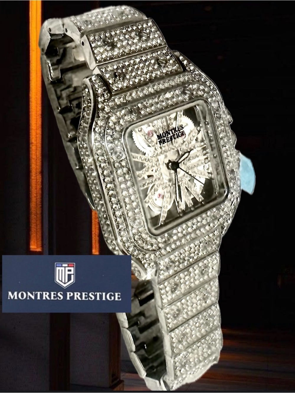 Montres Prestige Silver Crystal-Embellished Men's Watch by Invicta